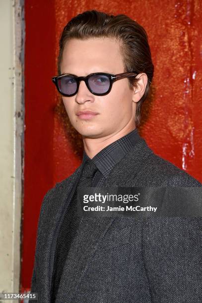 Ansel Elgort attends the Tom Ford arrivals during New York Fashion Week on September 09, 2019 in New York City.
