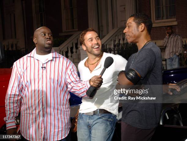 Funkmaster Flex, Jeremy Piven and Orlando Jones during 2nd Annual Rollin' 24 Deep: GM All-Car Showdown - Backstage at Paramount Studios in Los...