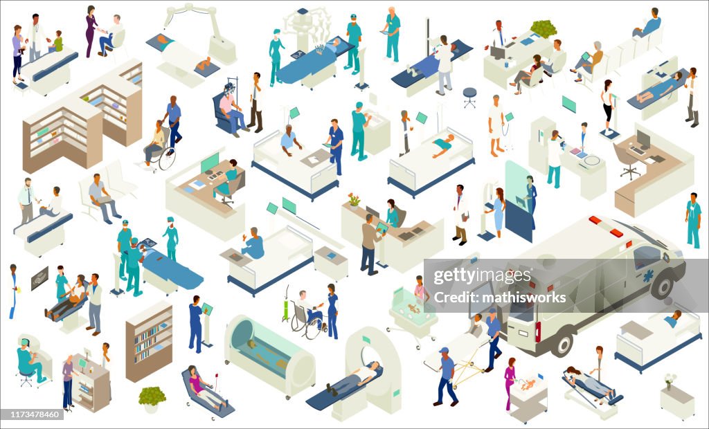 Icone mediche isometriche