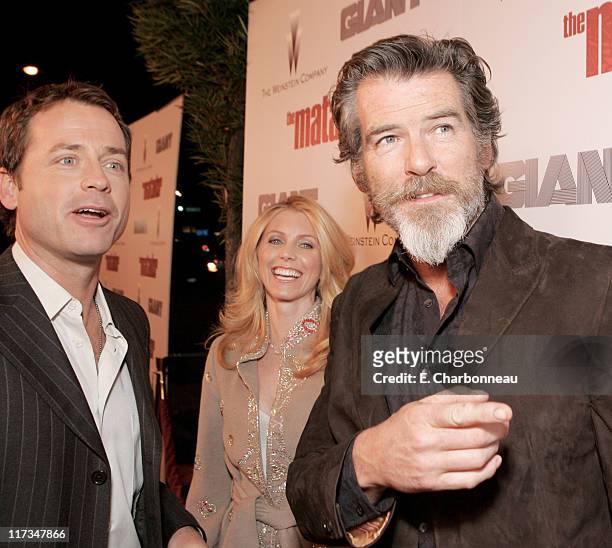 Greg Kinnear, Helen Labdon and Pierce Brosnan during The Weinstein Company's "The Matador" Los Angeles Premiere at Westwood Crest Theatre/GM...