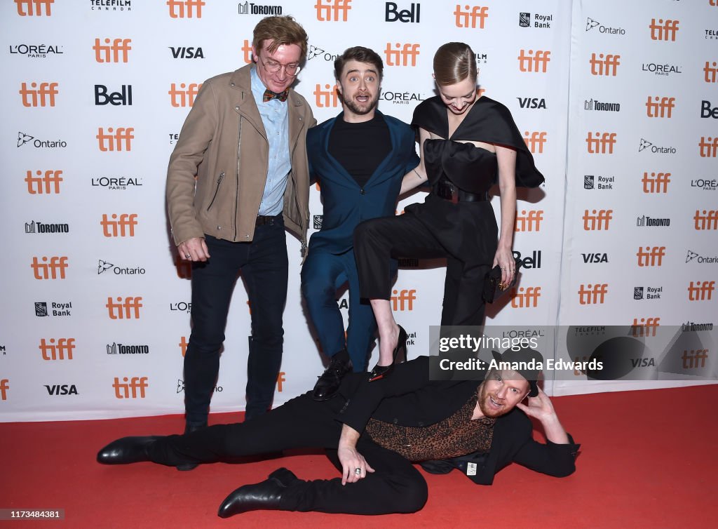 Samara Radcliffe Rhys Darby, Daniel Radcliffe, Samara Weaving and Jason Lei Howden ...