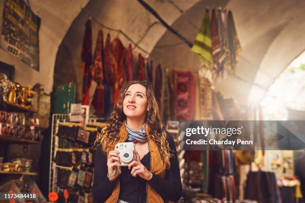 travel light but take lots of memories - jerusalem market stock pictures, royalty-free photos & images