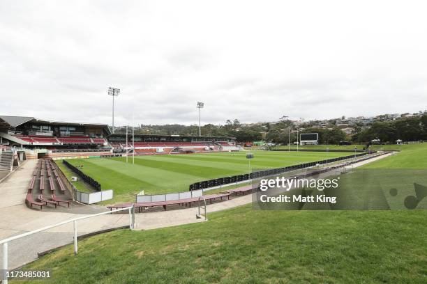 General view of the interior of Brookvale Oval, currently known as Lottoland on September 10, 2019 in Sydney, Australia. Lottoland is scheduled to...