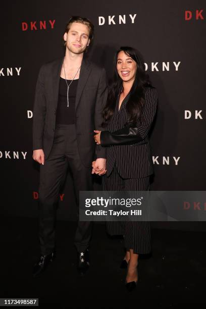 Luke Hemmings and Sierra Deaton attend the party celebrating the 30th anniversary of DKNY at St. Ann's Warehouse on September 09, 2019 in New York...