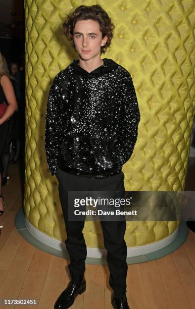 Timothee Chalamet attends the UK Premiere after party for "The King" during the 63rd BFI London Film Festival at St Martins Lane Kitchen on October...