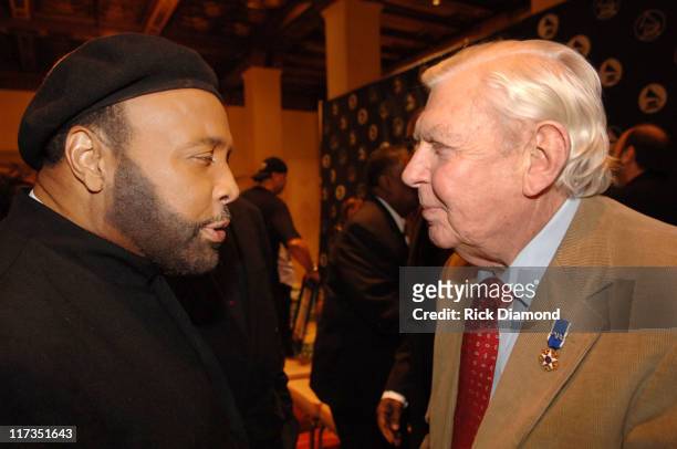 Andrae Crouch and Andy Griffith during GRAMMY Salute to Gospel Music at Millennium Biltmore Hotel in Los Angeles, California, United States.