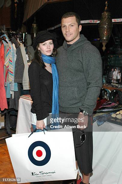 Elisha Cuthbert and Sean Avery of the Los Angeles Kings at Ben Sherman during the GRAMMY Style Studio