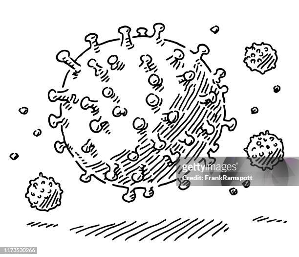 stockillustraties, clipart, cartoons en iconen met bacteriën micro-organisme tekening - virus organism