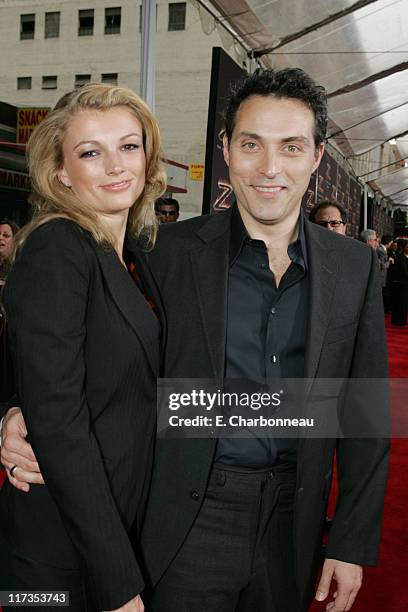 Rufus Sewell and wife Amy Sewell during Columbia Pictures' "The Legend of Zorro" Los Angeles Premiere at Orpheum Theater in Los Angeles, California,...