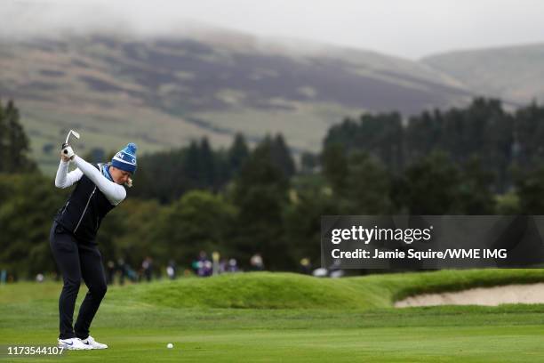 Suzann Pettersen of Team Europe in action during practice day 2 for The Solheim Cup at Gleneagles on September 10, 2019 in Auchterarder, Scotland.