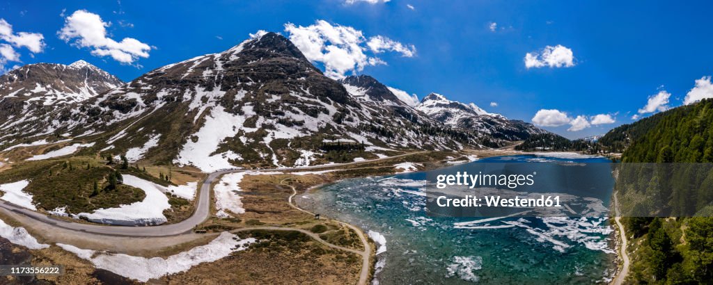 Scenic view of winding road across†Defereggen Valley, East†Tyrol, Austria