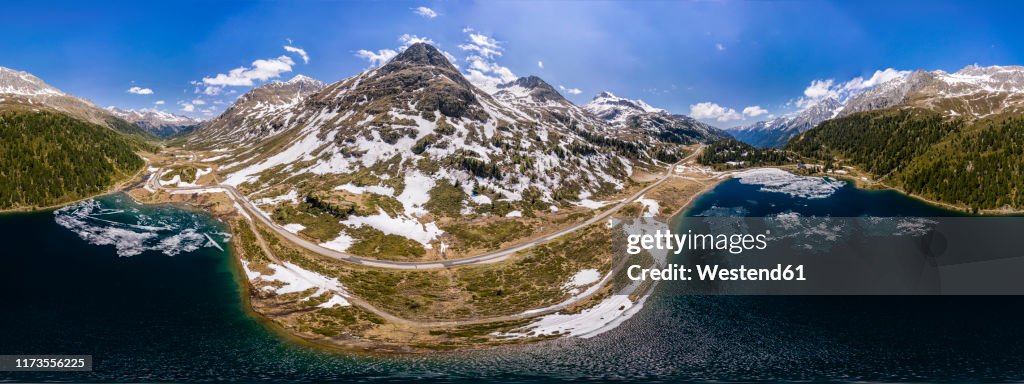 Scenic view of winding road across†Defereggen†Valley, East†Tyrol, Austria