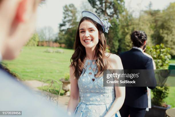 guests mingling at a wedding - wedding guests stock pictures, royalty-free photos & images