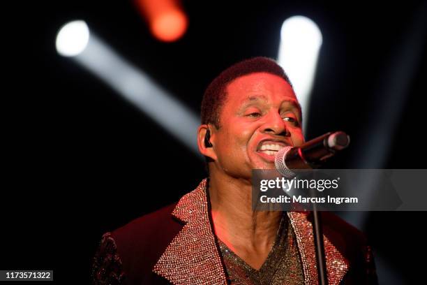 Jackie Jackson of the Jacksons performs on stage at Wolf Creek Amphitheater on September 07, 2019 in Atlanta, Georgia.