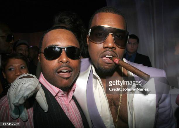 Alex Thomas and Kanye West during Kanye West's Heaven GRAMMY After Party Sponsored by Entertainment Weekly - Inside at The Lot Studios in West...