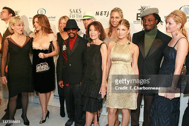 Dr. Anna Barker, Rita Wilson, Kelly Chapman Meyer, Marion Laurie, Jamie Tisch and Quinn Ezralow with Black Eyed Peas