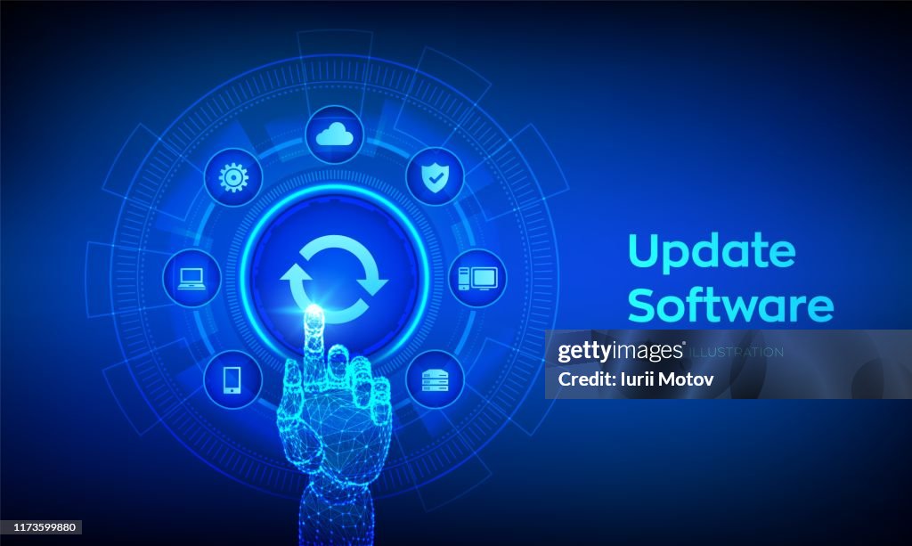 Update Software Upgrade Software Version Concept On Virtual Screen ...