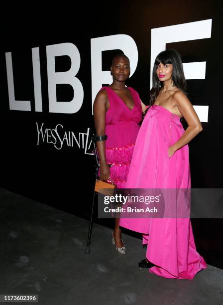 Mama Cax and Jameela Jamil attend the YSL Beauty LIBRE Launch on September 09, 2019 in New York City.