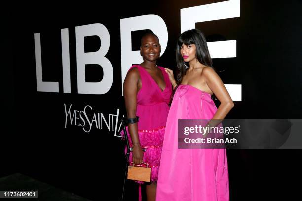 Mama Cax and Jameela Jamil attend the YSL Beauty LIBRE Launch on September 09, 2019 in New York City.