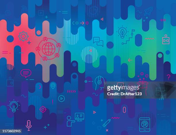abstract background webinar line icons set - rockets game stock illustrations