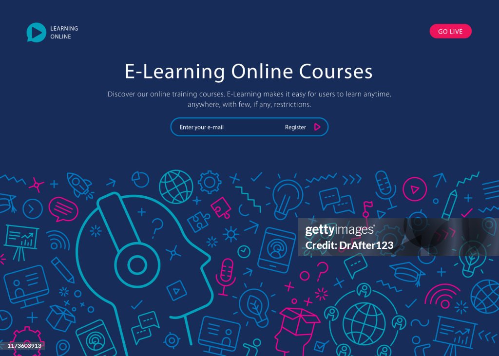 Learning Website Video E Learning Courses Website Template High-Res Vector Graphic - Getty Images