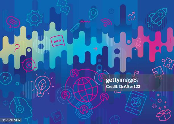 webinar background - virtual games icons stock illustrations