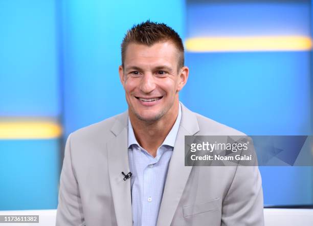Rob Gronkowski visits "FOX & Friends" at Fox News Channel Studios on September 10, 2019 in New York City.