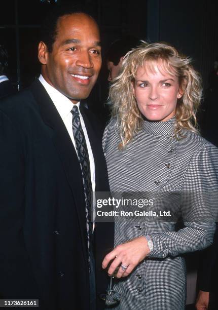 Married American couple OJ Simpson and Nicole Brown Simpson attend the Fight Against Paralysis Benefit at the Waldorf Hotel, New York, New York,...