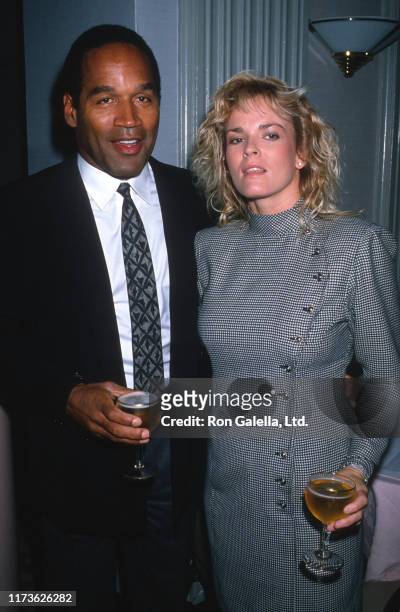 Married American couple OJ Simpson and Nicole Brown Simpson attend the Fight Against Paralysis Benefit at the Waldorf Hotel, New York, New York,...