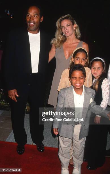 Married American couple OJ Simpson and Nicole Brown Simpson , along with their children Justin Sydney, and Jason, attend a screening of 'Naked Gun 33...