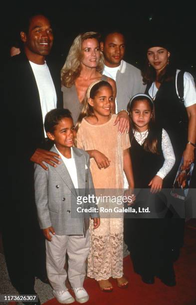 Married American couple OJ Simpson and Nicole Brown Simpson , along with their children Justin Sydney, and Jason, attend a screening of 'Naked Gun 33...