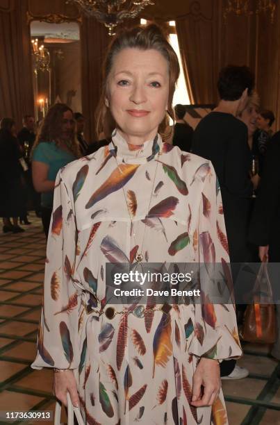 Lesley Manville attends The Academy Women's Initiative luncheon presented by Swarovski at Claridge's Hotel on October 4, 2019 in London, England.