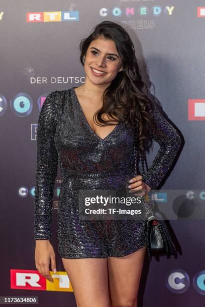 Tanja Tischewitsch pose for the 23rd annual German Comedy Awards at Studio in Koeln Muehlheim on October 2, 2019 in Cologne, Germany.