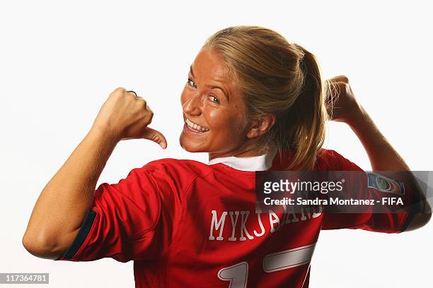 Lene Mykjaland of Norway during the FIFA portrait session on June 26, 2011 in Augsburg, Germany.