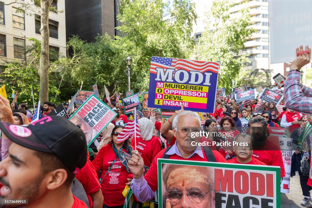 Thousands of people protest Indian Prime Minister Narendra...