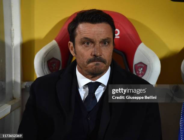 Massimo Oddo head coach of AC Perugia during the Serie B match between AC Perugia and Pisa SC at Stadio Renato Curi on October 4, 2019 in Perugia,...