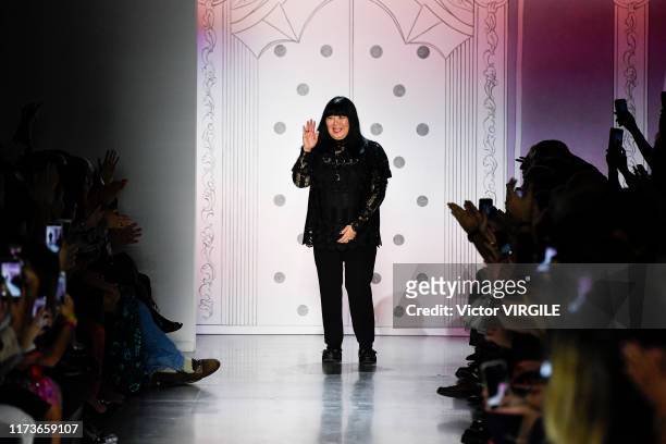 Fashion designer Anna Sui walks the runway for Anna Sui Ready to Wear Spring/Summer 2020 fashion show during New York Fashion Week on September 09,...