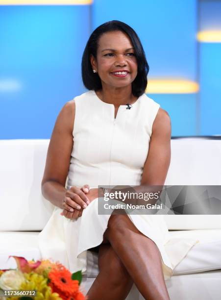 Former U.S. Secretary of State Condoleeza Rice visits "FOX & Friends" at Fox News Channel Studios on September 10, 2019 in New York City.