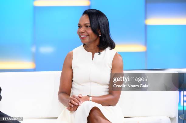 Former U.S. Secretary of State Condoleeza Rice visits "FOX & Friends" at Fox News Channel Studios on September 10, 2019 in New York City.