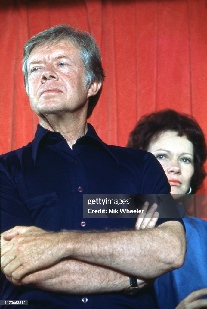 Democratic Party Candidate Jimmy Carter and Wife at Convention in New York City in 1976