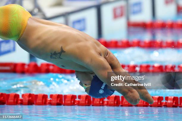 Theo Curin of France during the Men's 200m Freestyle S5 Final on Day Two of the London 2019 World Para-swimming Allianz Championships at Aquatics...