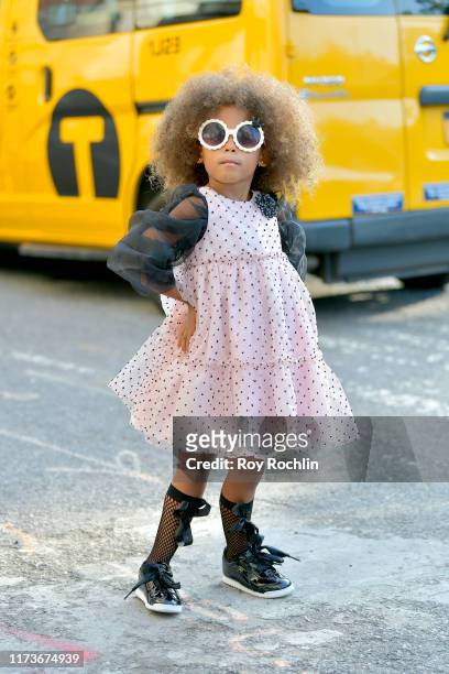 Aria De Chicchis arrives to Spring Studios during New York Fashion Week: The Shows - Day 7 at Spring Studios on September 10, 2019 in New York City.