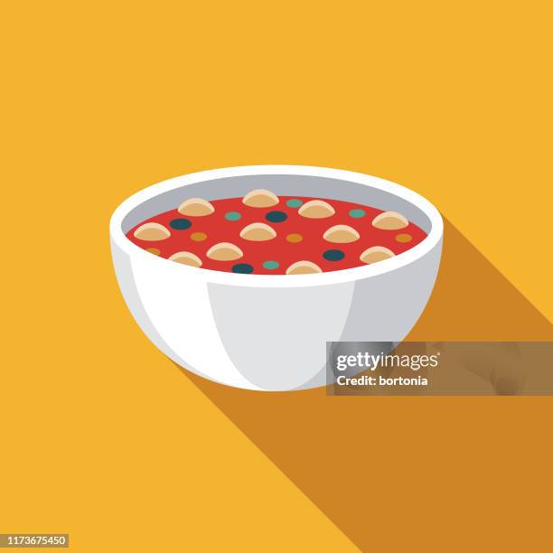 minestrone suppe italienische lebensmittel-ikone - minestrone stock-grafiken, -clipart, -cartoons und -symbole