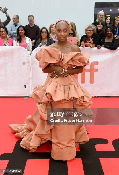 Cynthia Erivo attends the "Harriet" premiere during the 2019 Toronto International Film Festival at Roy Thomson Hall on September 10, 2019 in...