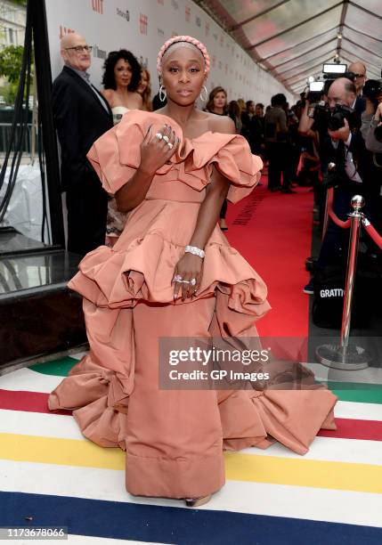 Cynthia Erivo attends the "Harriet" premiere during the 2019 Toronto International Film Festival at Roy Thomson Hall on September 10, 2019 in...