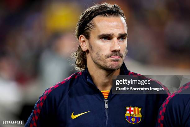 Antoine Griezmann of FC Barcelona during the UEFA Champions League match between FC Barcelona v Internazionale at the Camp Nou on October 2, 2019 in...