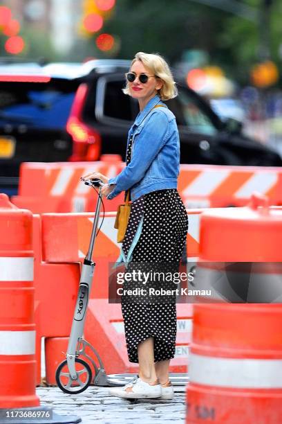 Naomi Watts is seen out and about in Manhattan on October 4, 2019 in New York City.