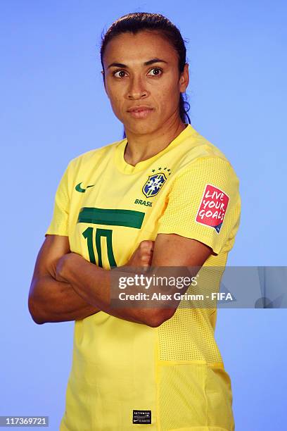 Marta of Brazil during the FIFA portrait session on June 26, 2011 in Dusseldorf, Germany.