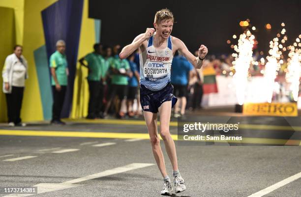 Doha , Qatar - 4 October 2019; Tom Bosworth of Great Britain after competing in the Men's 20km Race Walk during day eight of the 17th IAAF World...