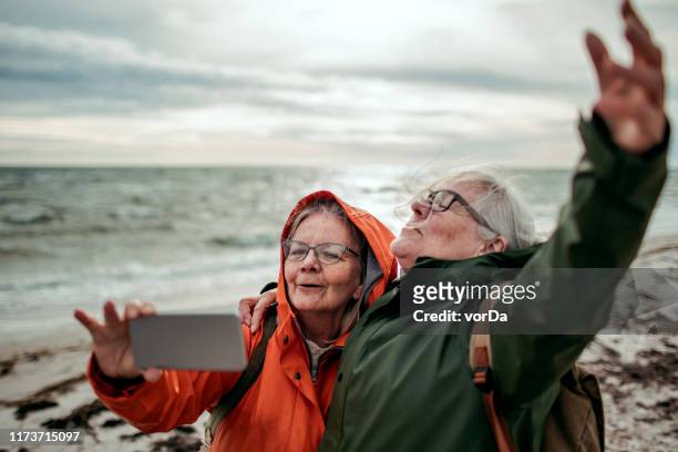 seniors selfie - scandinavian culture stock pictures, royalty-free photos & images